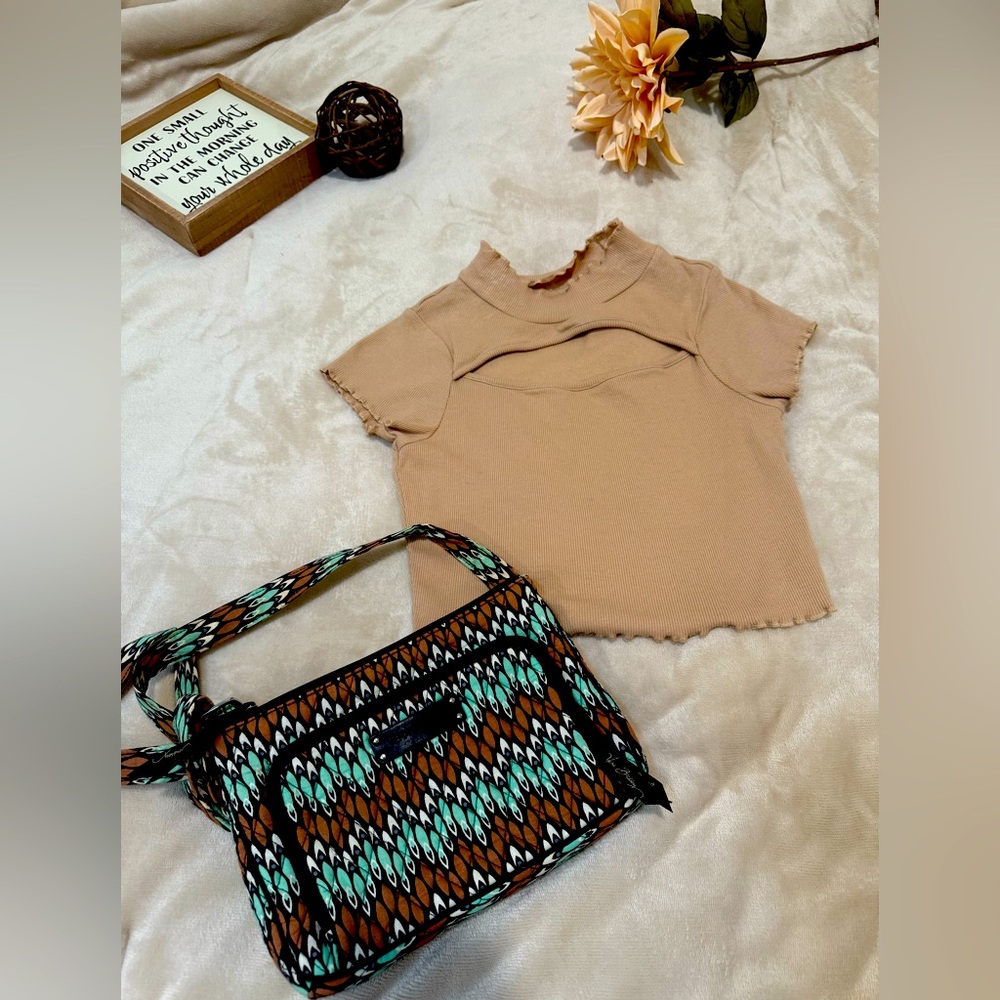 Vera Bradley bag and top pacsun size xs color cream